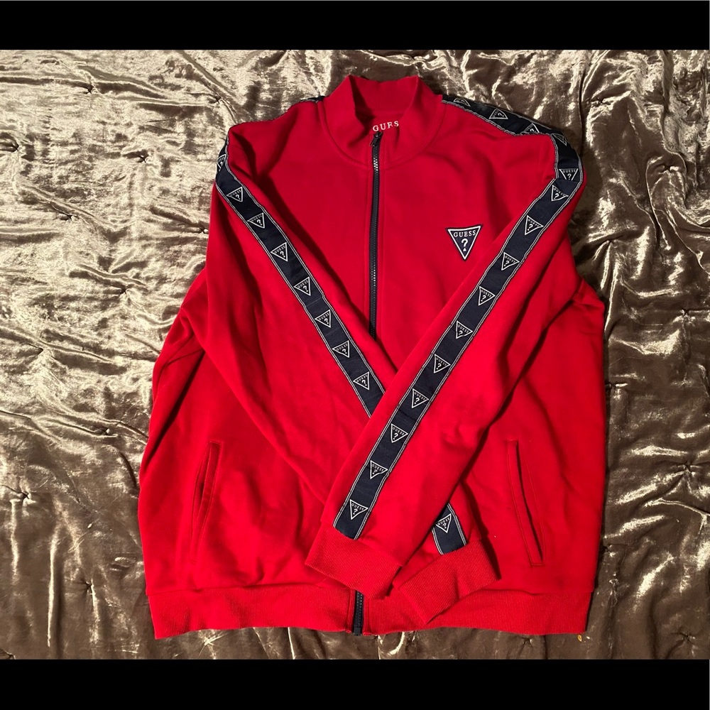 Red GUESS mens sweater, size XXL